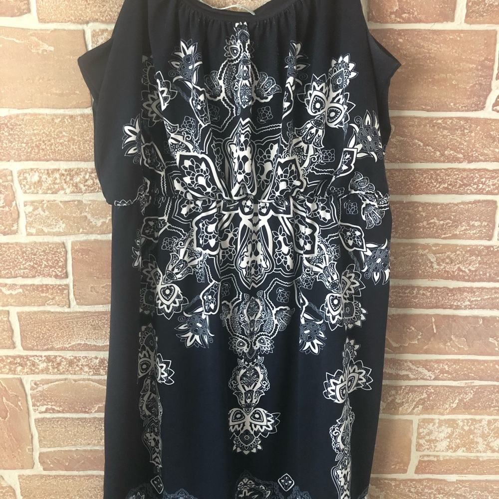 Navy blue spaghetti strap dress